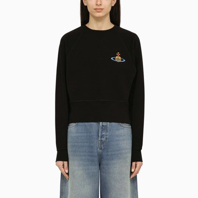 Shop Vivienne Westwood Crew-neck Sweater With Logo In Black