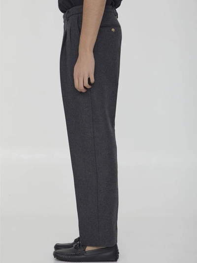 Shop Gucci Wool And Cashmere Trousers In Grey