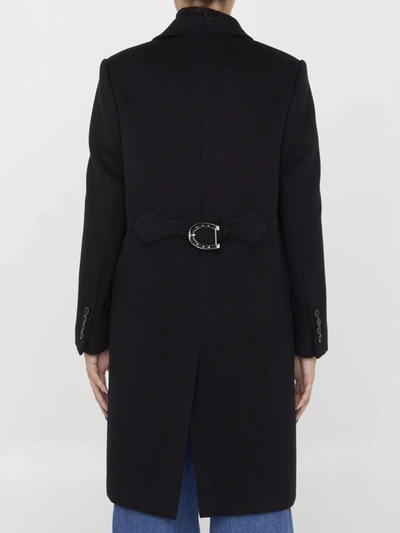 Shop Gucci Wool Coat In Black