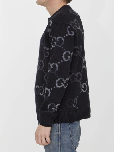 Shop Gucci Gg Wool Sweater In Black