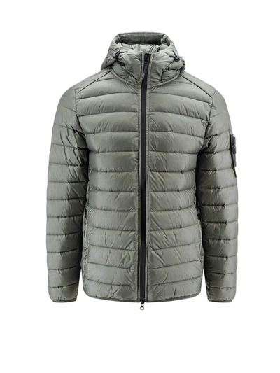Stone Island Padded And Quilted Nylon Jacket With Removable Logo Patch