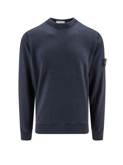 Shop Stone Island Cotton Sweatshirt With Removable Logo Patch