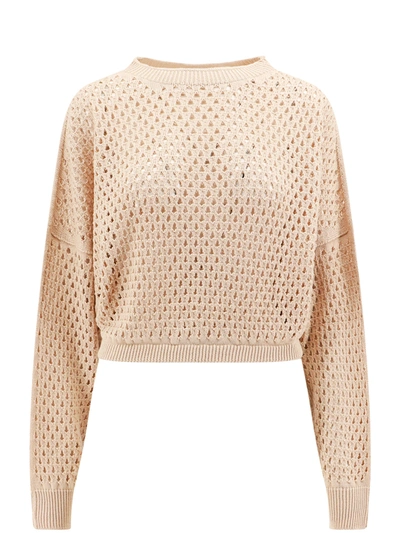 Shop Semicouture Cotton Perforated Sweater