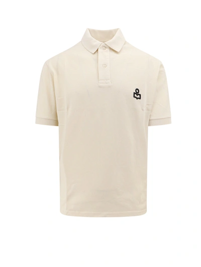 Shop Isabel Marant Cotton Polo Shirt With Embroidered Logo