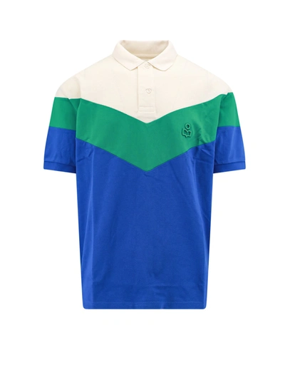 Shop Isabel Marant Cotton Polo Shirt With Embroidered Logo