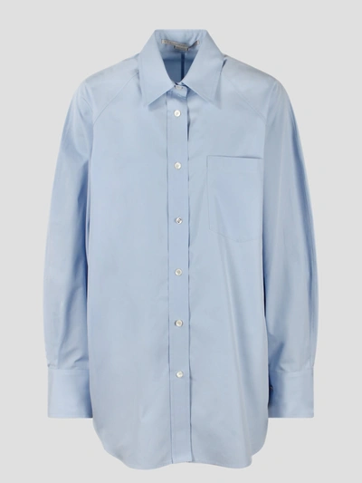 Shop Stella Mccartney Cotton Poplin Straight Shirt In Blue