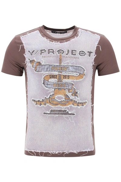 Shop Y/project Trompe L'oeil T Shirt In Brown, Grey