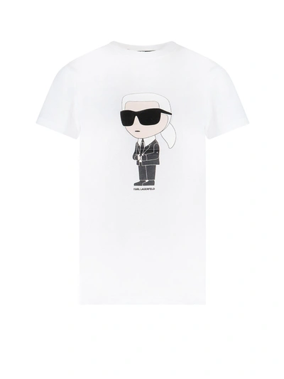 Shop Karl Lagerfeld Organic Cotton T-shirt With Frontal Karl Print