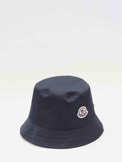 Shop Moncler Bucket Hat With Logo In Beige