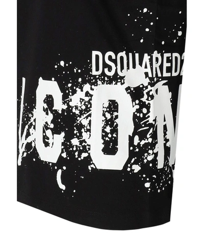 Shop Dsquared2 Icon Splash Cool Fit Black T-shirt