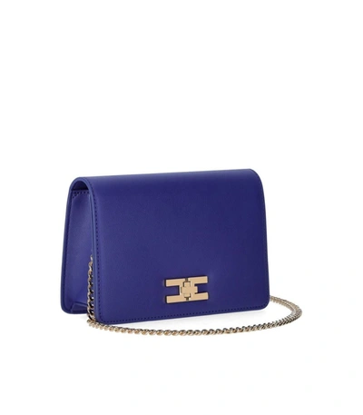 Shop Elisabetta Franchi Indigo Blue Crossbody Bag