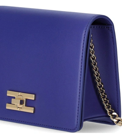 Shop Elisabetta Franchi Indigo Blue Crossbody Bag
