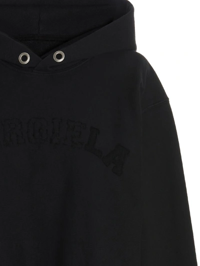 Shop Maison Margiela Logo Hoodie In Black