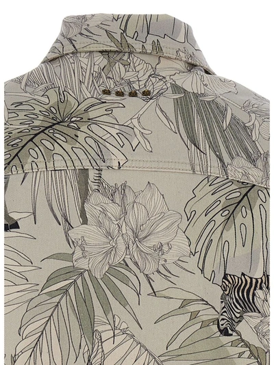 Shop Etro Floral Print Denim Jacket In Multicolor
