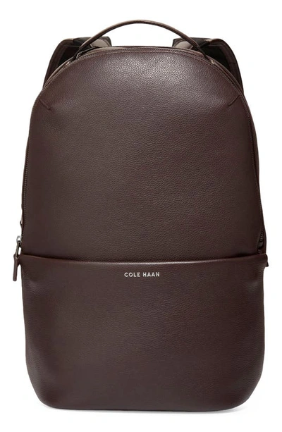 Shop Cole Haan Triboro Leather Backpack In Dark Chocolate
