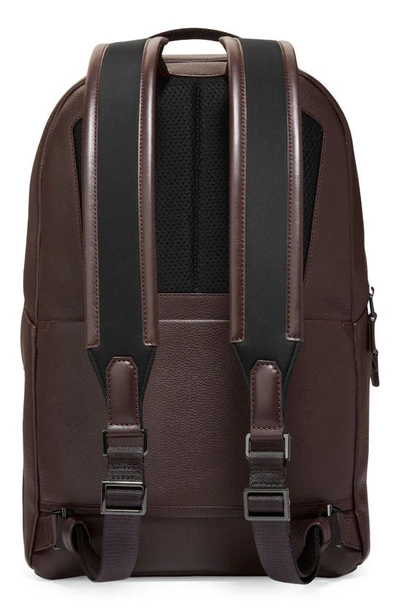Shop Cole Haan Triboro Leather Backpack In Dark Chocolate