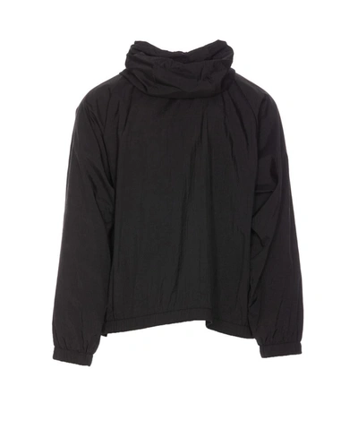 Dolce & Gabbana Logo Plaque Drawstring Hooded Jacket In Black