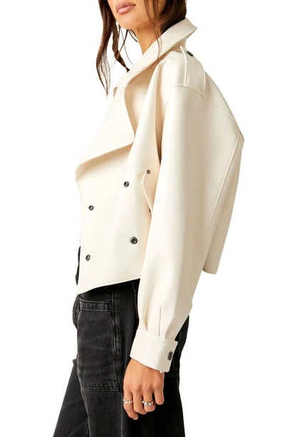 Shop Free People Alexis Faux Leather Jacket In Ivory