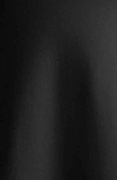 Coperni Long Black Asymmetric Dress With Roses Applications In Stretch Polyamide Woman In Black