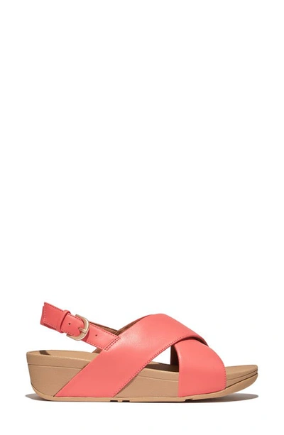 Shop Fitflop Lulu Crisscross Sandal In Rosy Coral