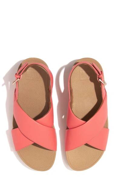Shop Fitflop Lulu Crisscross Sandal In Rosy Coral