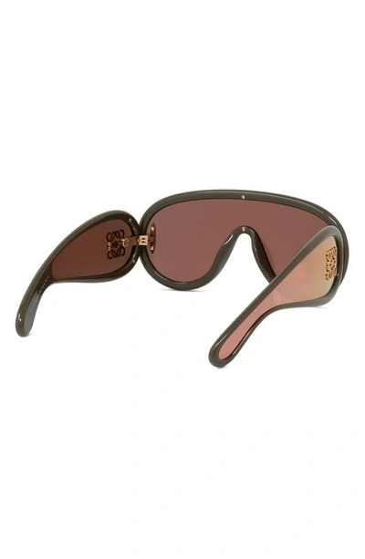 Shop Loewe X Paula's Ibiza 56mm Mask Sunglasses In Shiny Dark Green / Smoke