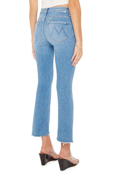 Shop Mother The Insider High Waist Step Frayed Hem Crop Jeans In Out Of The Blue