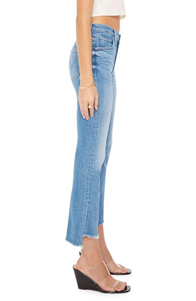 Shop Mother The Insider High Waist Step Frayed Hem Crop Jeans In Out Of The Blue