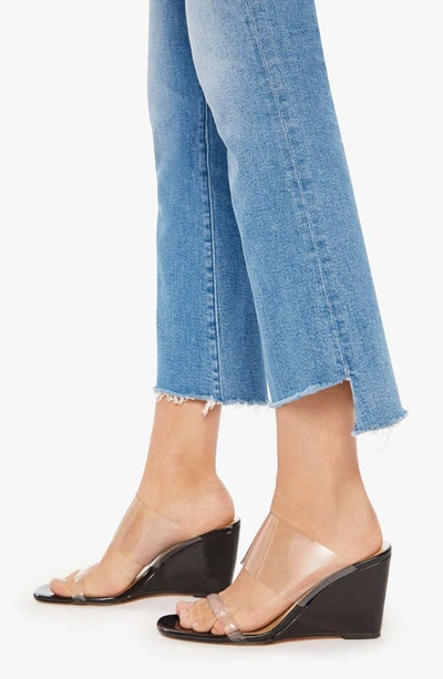 Shop Mother The Insider High Waist Step Frayed Hem Crop Jeans In Out Of The Blue