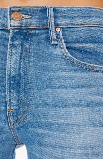 Mother The Insider High Waist Step Frayed Hem Crop Jeans In Out Of The Blue