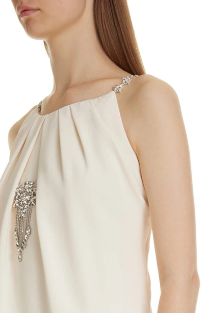 Shop Givenchy Crystal Embellished Draped Gown In Ivory