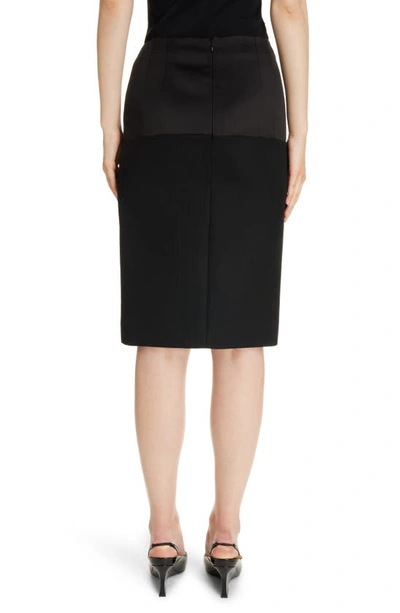 Shop Givenchy Tailoring Front Slit Wool Skirt In Black