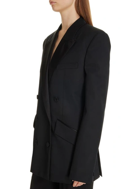 Shop Givenchy Double Breasted Wool & Mohair Jacket In Black