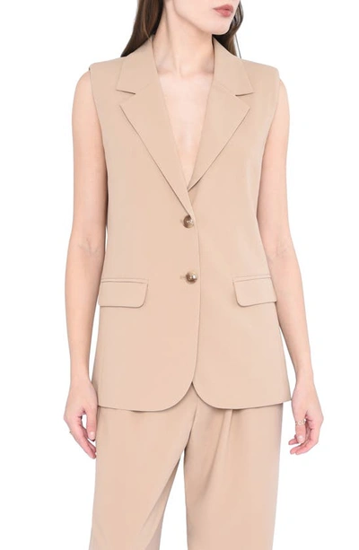 Shop Wayf Wilshire Vest In Khaki