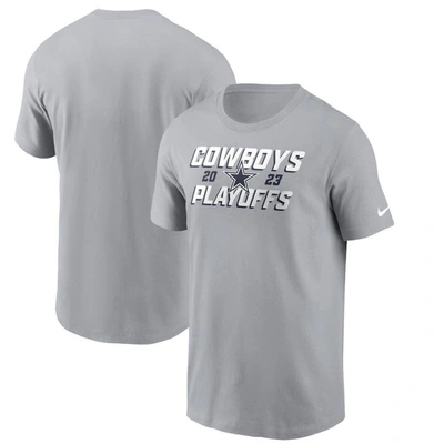 Shop Nike Gray Dallas Cowboys 2023 Nfl Playoffs Iconic T-shirt