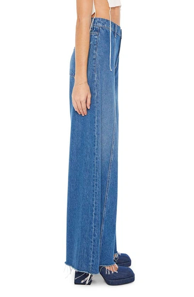 Shop Mother The Lunch Line Sneak High Waist Frayed Hem Wide Leg Jeans In Yummy