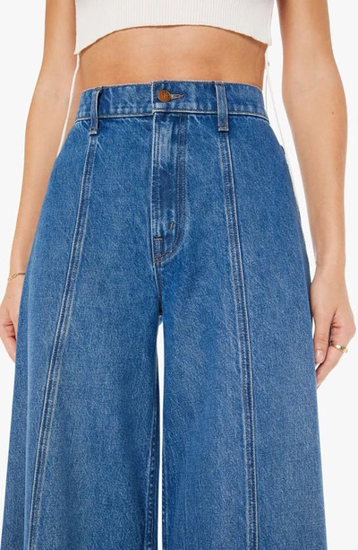 Shop Mother The Lunch Line Sneak High Waist Frayed Hem Wide Leg Jeans In Yummy