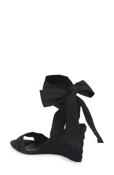 Shop Christian Louboutin Melides Du Désert Ankle Wrap Wedge Sandal In Black