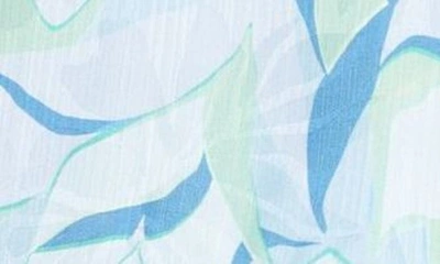 Shop Ramy Brook Leaf Print Sleeveless Minidress In Blue Quartz Combo Leaf