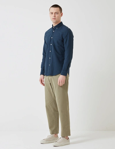 Shop Portuguese Flannel Belavista Shirt (button Down) In Navy Blue