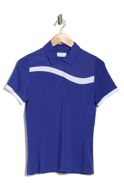 Shop Callaway Golf Colorblock Trim Polo In Clematis Blue