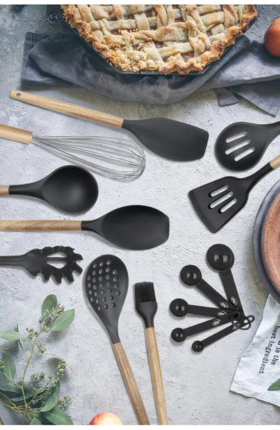 Shop Kaluns Wood And Silicone Utensil 21-piece Set In Black