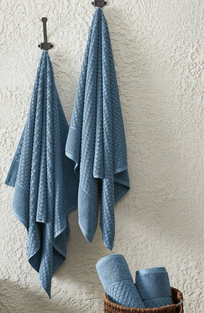 Woven & Weft Diamond Textured 6-pack Cotton Towels In Blue