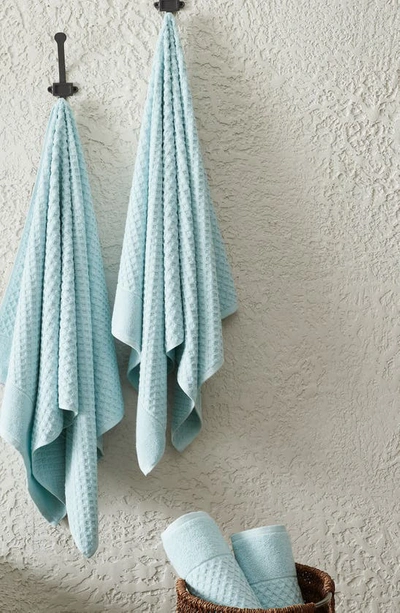 Shop Woven & Weft Diamond Texture Towel 6-piece Set In Pastel Blue