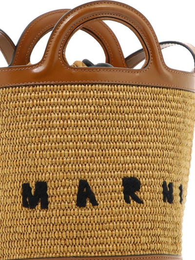 Shop Marni "tropicalia" Bucket Bag In Brown