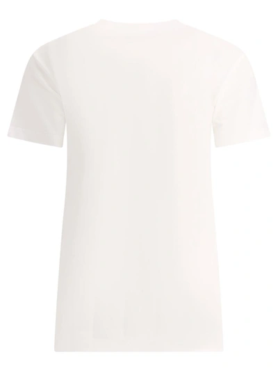 Shop Pinko T-shirt With Embroidered Hearts In White