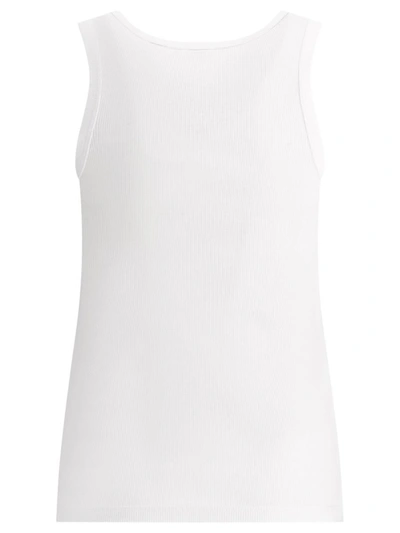 Shop Pinko Tank Top With "love Birds" Embroidery In White