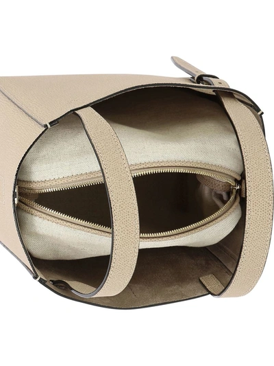 Shop Valextra "soft Bucket" Micro Bag In Beige