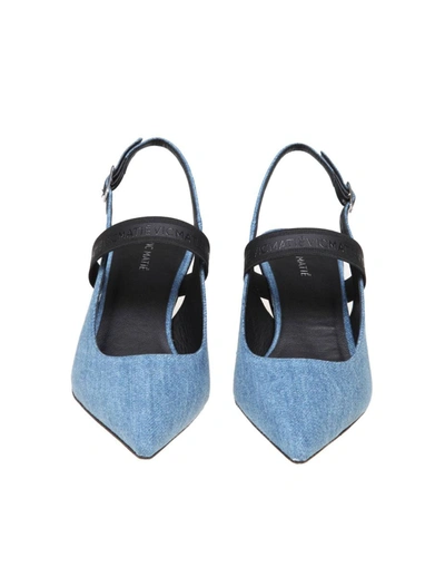 Vic Matie Bonbon Pumps In Denim With Elastic In Blue