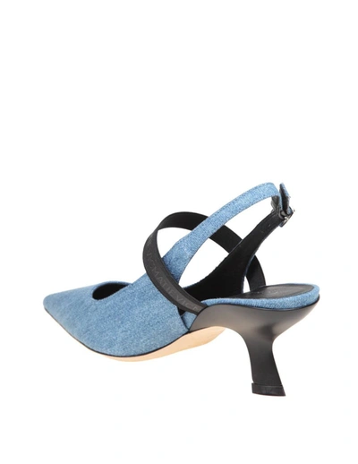 Vic Matie Bonbon Pumps In Denim With Elastic In Blue